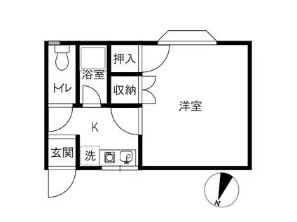 サントリーニII(1K/2階)の間取り写真