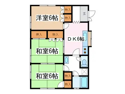 ホームライクMS(3DK/2階)の間取り写真