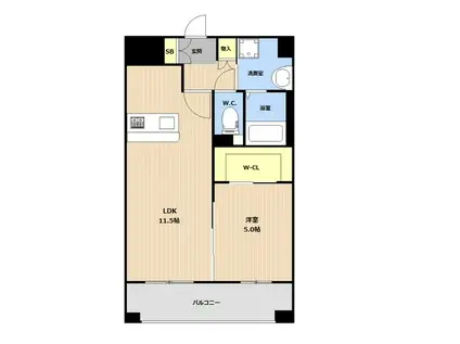 LIBTH並木坂(1LDK/5階)の間取り写真