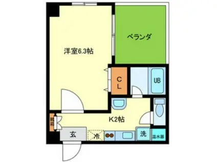 B-RISE新町(1K/3階)の間取り写真