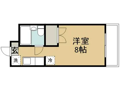 メゾン・ド・トラジェ(ワンルーム/2階)の間取り写真