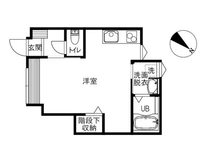 インテグラル中央通(ワンルーム/1階)の間取り写真