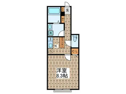 フェリシア東雪谷(1K/1階)の間取り写真