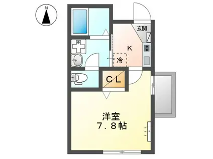 プリムローズ(1K/3階)の間取り写真