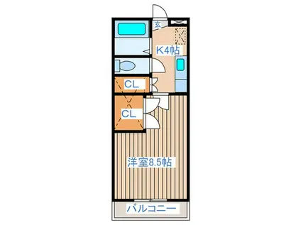 パックス雅(1K/2階)の間取り写真