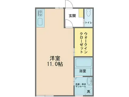 アスコットKL(ワンルーム/1階)の間取り写真