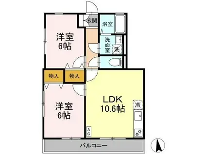 テルピンハウス(2LDK/2階)の間取り写真