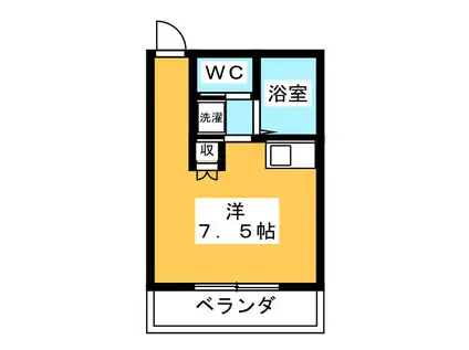 ソレイユ(ワンルーム/2階)の間取り写真