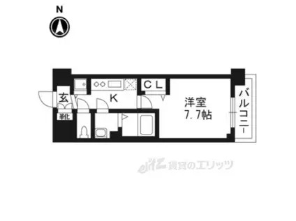 プレサンス京都天使突抜 奏(1K/3階)の間取り写真