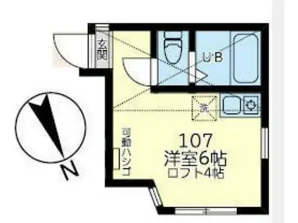 ユナイトさくらランギーニ(ワンルーム/1階)の間取り写真