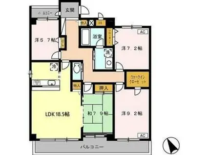 ラ・メゾン東山(4LDK/7階)の間取り写真