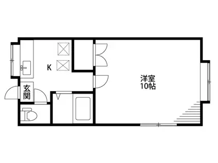 ラ・スールI(1K/2階)の間取り写真