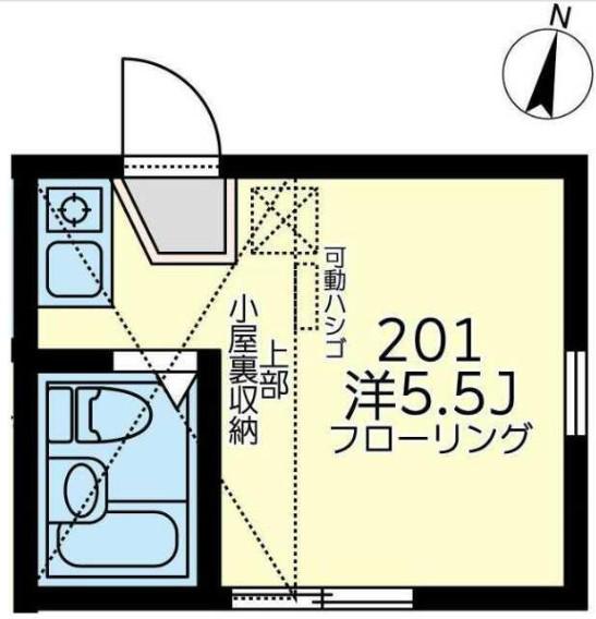 ユナイト上町ウィラッコディー(ワンルーム/2階)の間取り写真