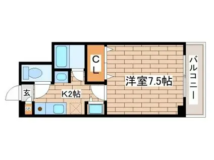 コートSK(1K/2階)の間取り写真