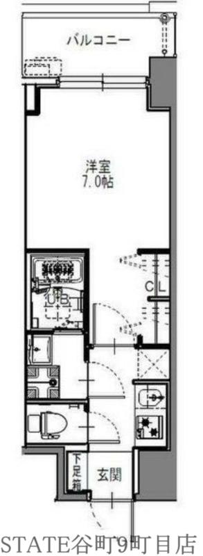 S-RESIDENCE難波大国町DEUX(1K/6階)の間取り写真
