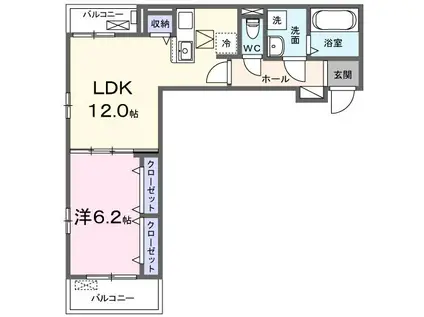サンプラシード(1LDK/1階)の間取り写真