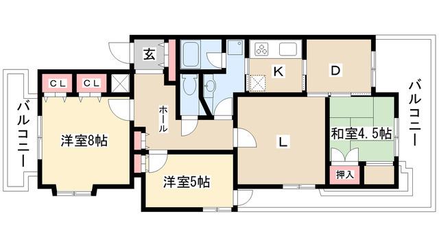 三旺マンション第二社台(3LDK/2階)の間取り写真