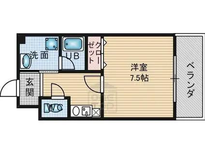 エルカーサ正雀2(1K/2階)の間取り写真