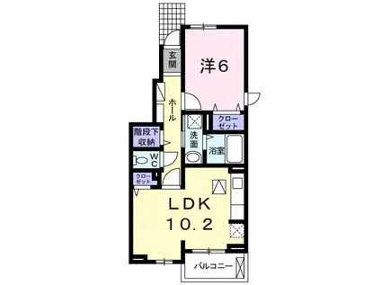 ヴィラ カレント イースト(1LDK/1階)の間取り写真