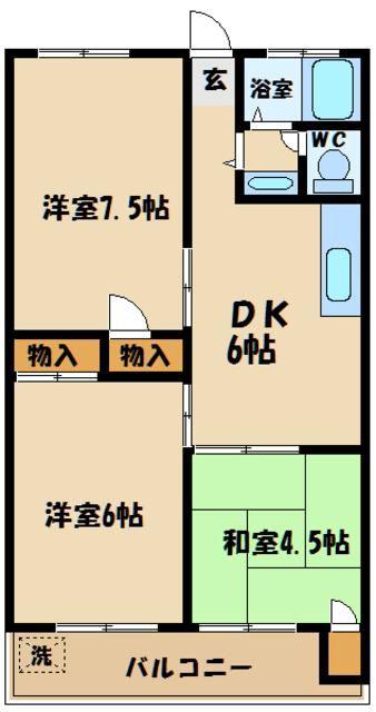グレートキシ(3DK/1階)の間取り写真