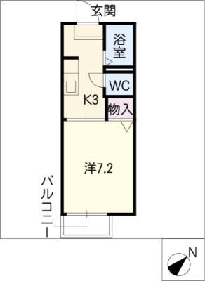 アーバンフラット藤沢 B(1K/1階)の間取り写真