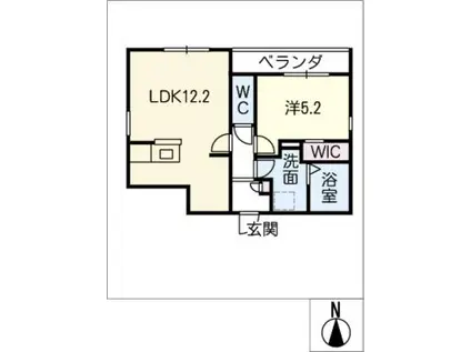 ミレニー富が丘(1LDK/3階)の間取り写真