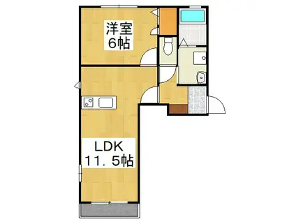コーポ蒼(1LDK/2階)の間取り写真