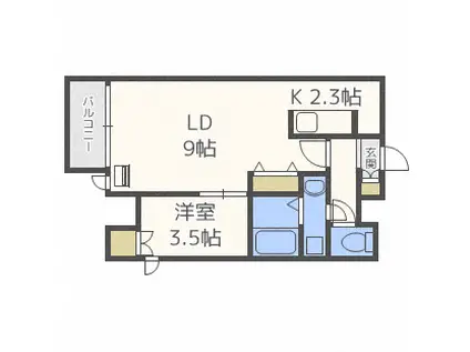 コリーナフォレスタ CORINA FORESTA(1LDK/2階)の間取り写真
