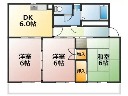 アーバンライフウエダ(3DK/3階)の間取り写真