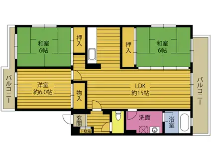 グランドハイツ牧(3LDK/1階)の間取り写真