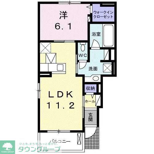 アウローラ I(1LDK/1階)の間取り写真