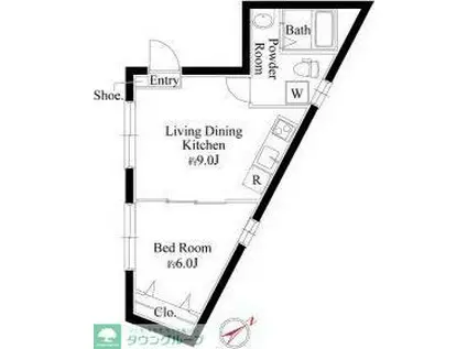 JASPER市ヶ谷(1SK/5階)の間取り写真