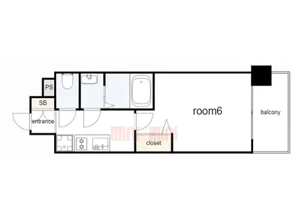 プレサンス神戸長田マリエント(1K/2階)の間取り写真