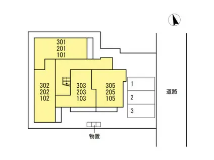 グランディール三河(1K/1階)の間取り写真