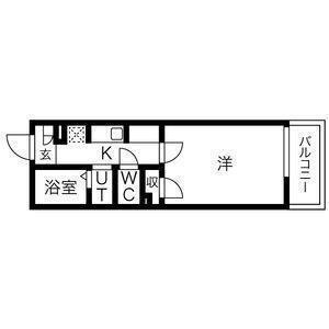 ASUTERU愛宕橋 (1K/4階)の間取り写真