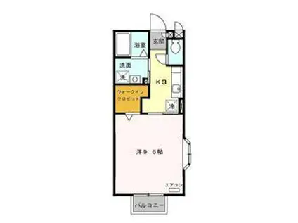 ラフォーレ山崎(1K/2階)の間取り写真