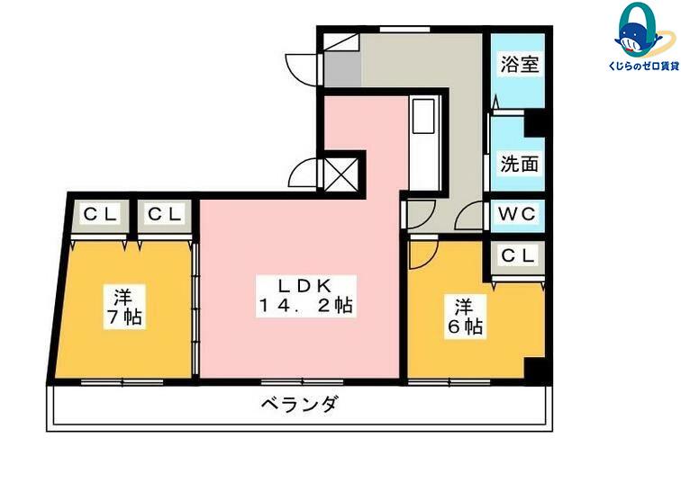 BM TAKAOKA(2LDK/6階)の間取り写真