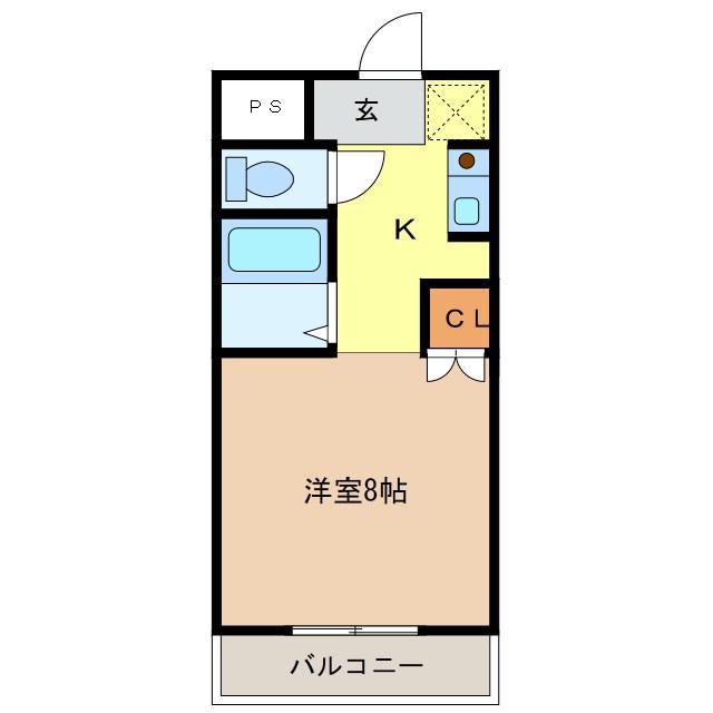 開運ハイツ南俣(1K/3階)の間取り写真