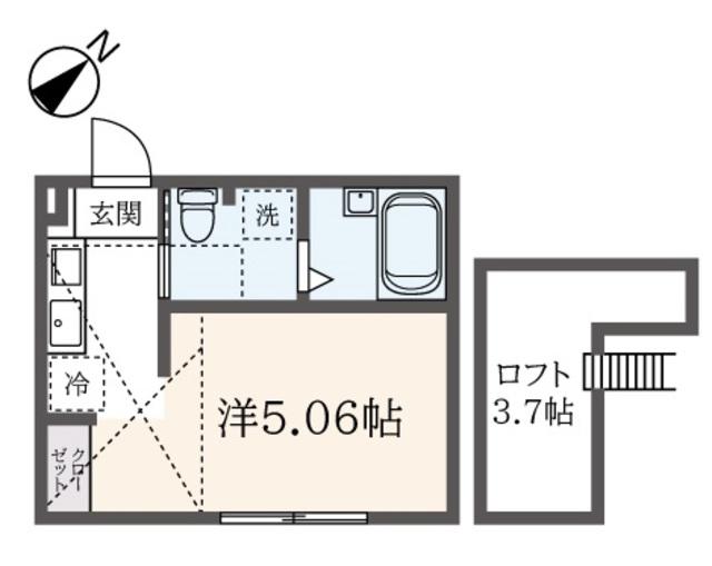 ソレイユコート横浜(ワンルーム/2階)の間取り写真