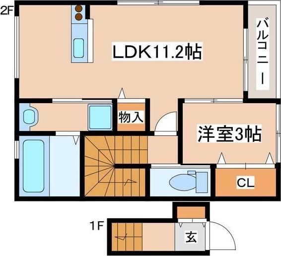 BRISE HIMEJI HIGASHI(1LDK/2階)の間取り写真