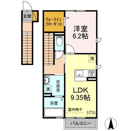 GRAND CALICE (1LDK/2階)の間取り写真