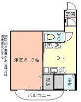 SOLEIL(1DK/3階)の間取り写真