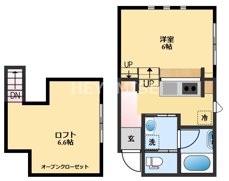 S-HOME(ワンルーム/2階)の間取り写真