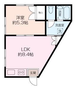 京急久里浜線 北久里浜駅 徒歩12分 2階建 築31年(1DK/2階)の間取り写真