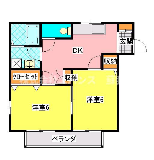 デューステージ星久喜(2DK/2階)の間取り写真