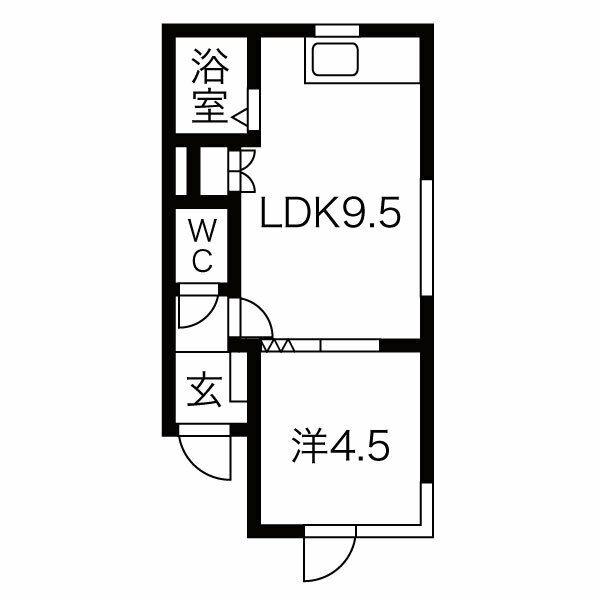 ハイム五条館(1LDK/3階)の間取り写真