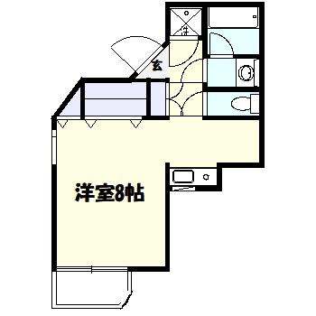 ELM宿河原(ワンルーム/4階)の間取り写真