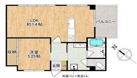 山手コーポ(1LDK/6階)の間取り写真