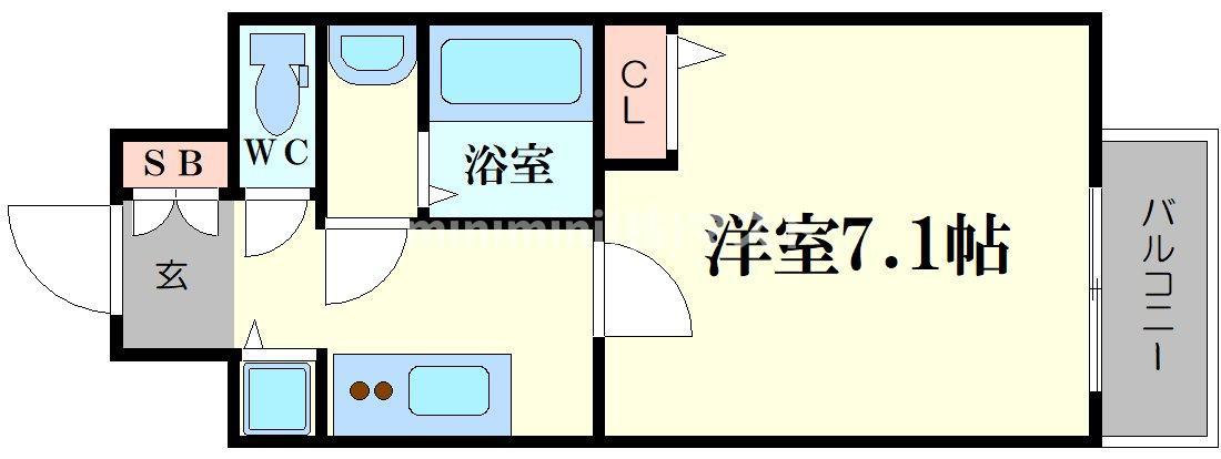 S-RESIDENCE天満GRACIS(1K/5階)の間取り写真