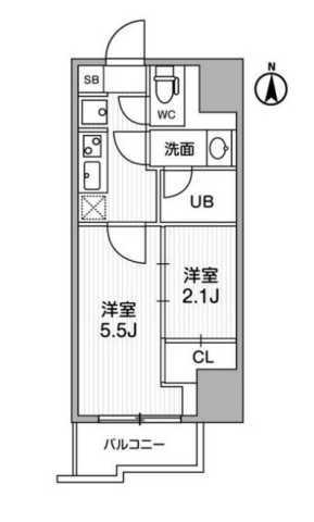 ドゥーエ亀戸III(2K/10階)の間取り写真